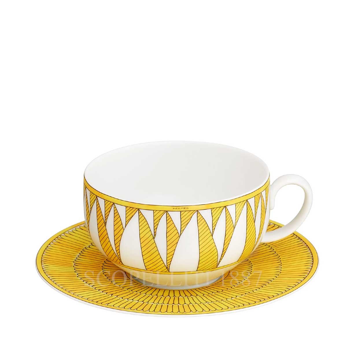 Hermès Soleil d’Hermès Breakfast Cup & Saucer Set for 2 1