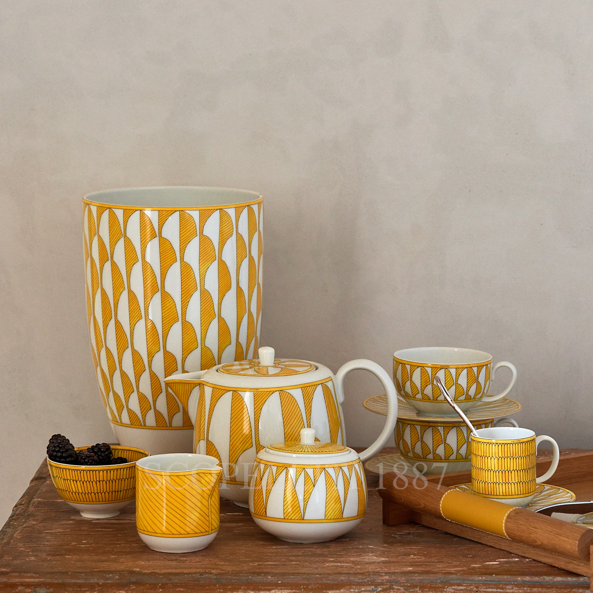 Hermès Soleil d’Hermès Coffee Cup and Saucer Set for 2 2