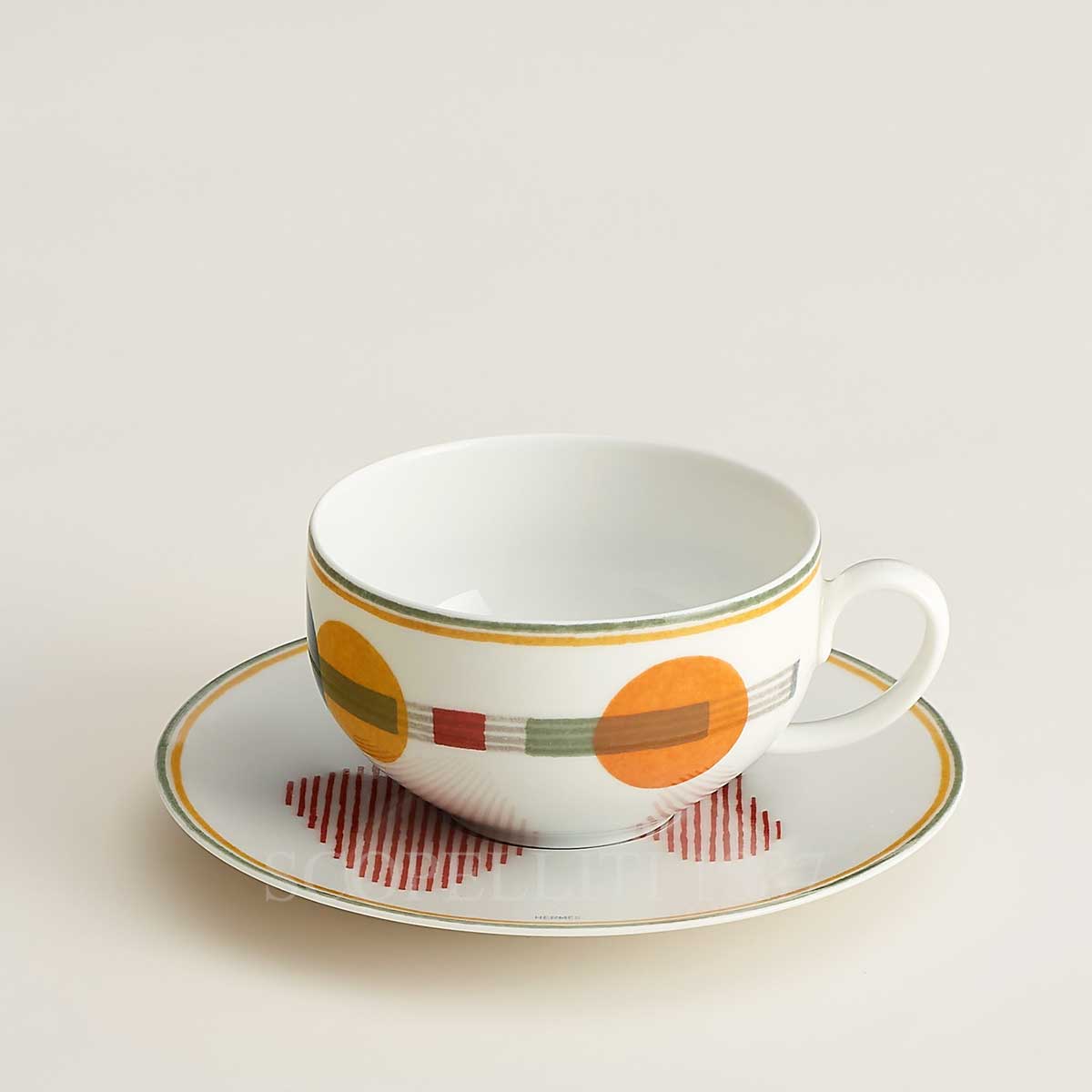 Hermes Tea Cup and Saucer Saut - Set of 2 1