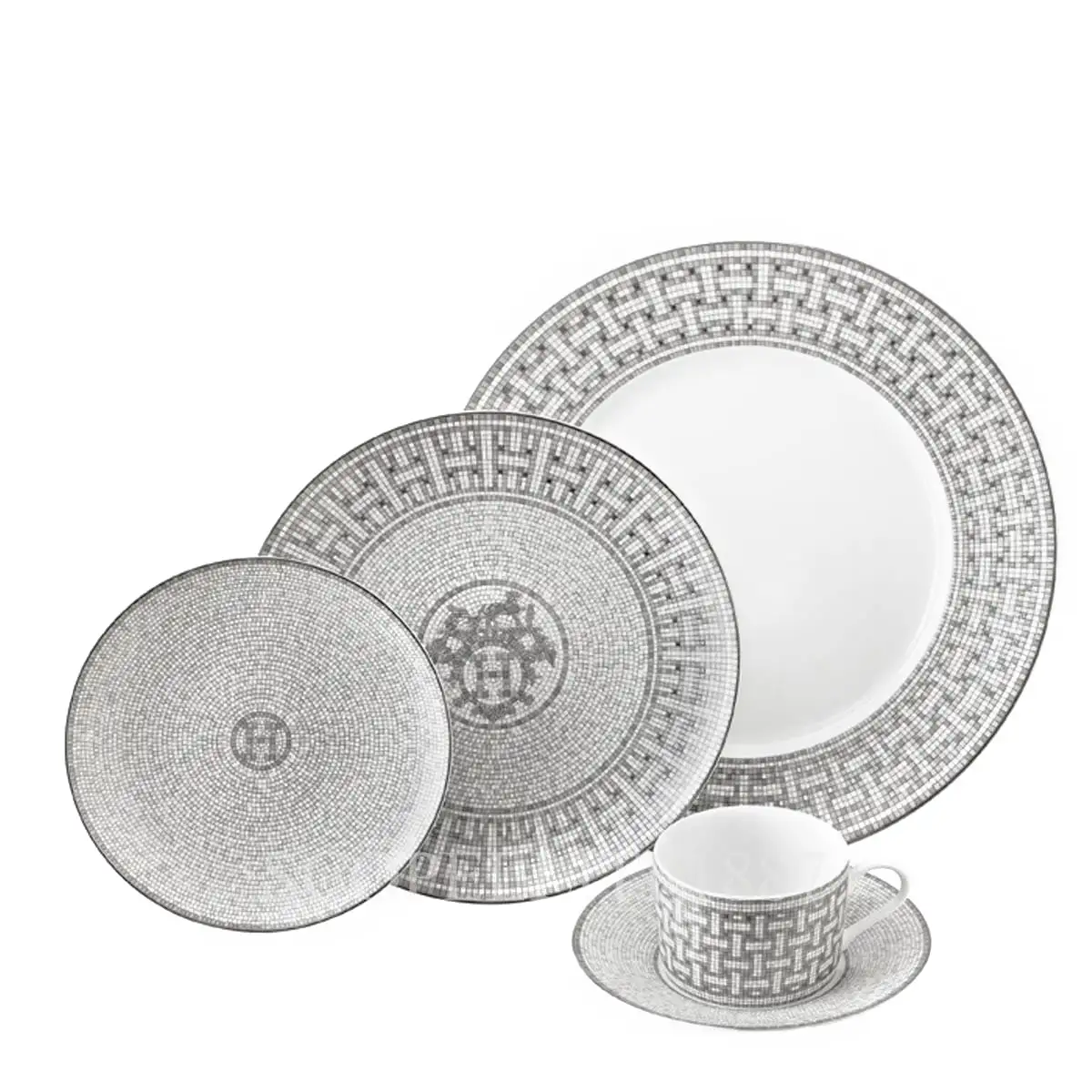 Hermes Hermès Mosaique au 24 Platinum 5-Piece Place Setting 1