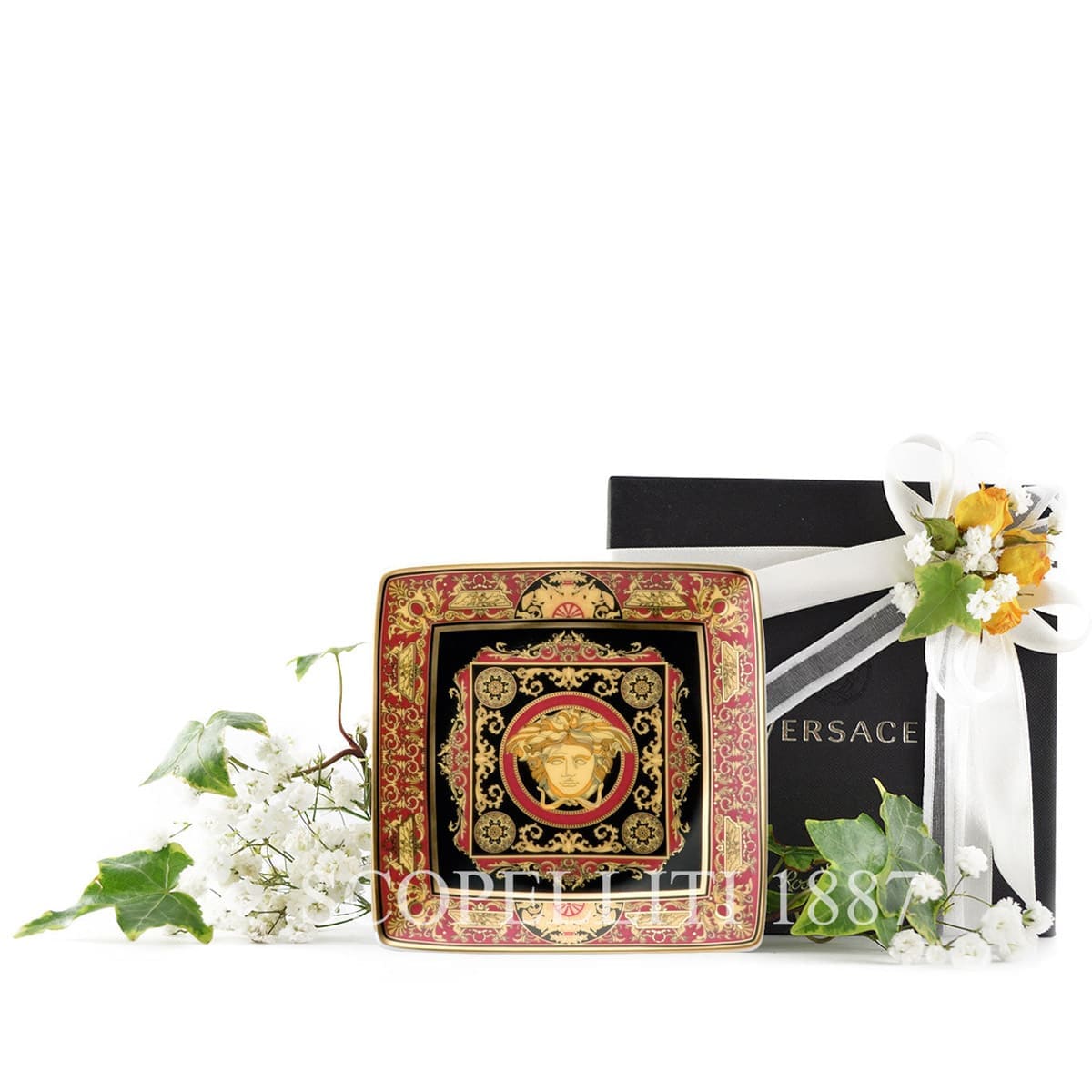 VERSACE Versace Medusa Canape Dish Red 2