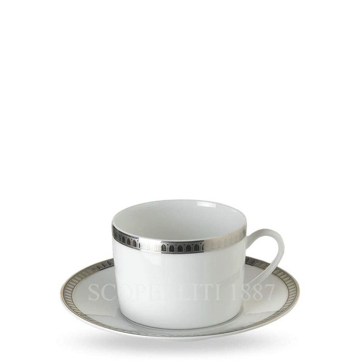 Christofle Christofle Malmaison Platinum Tea Cup and Saucer 1