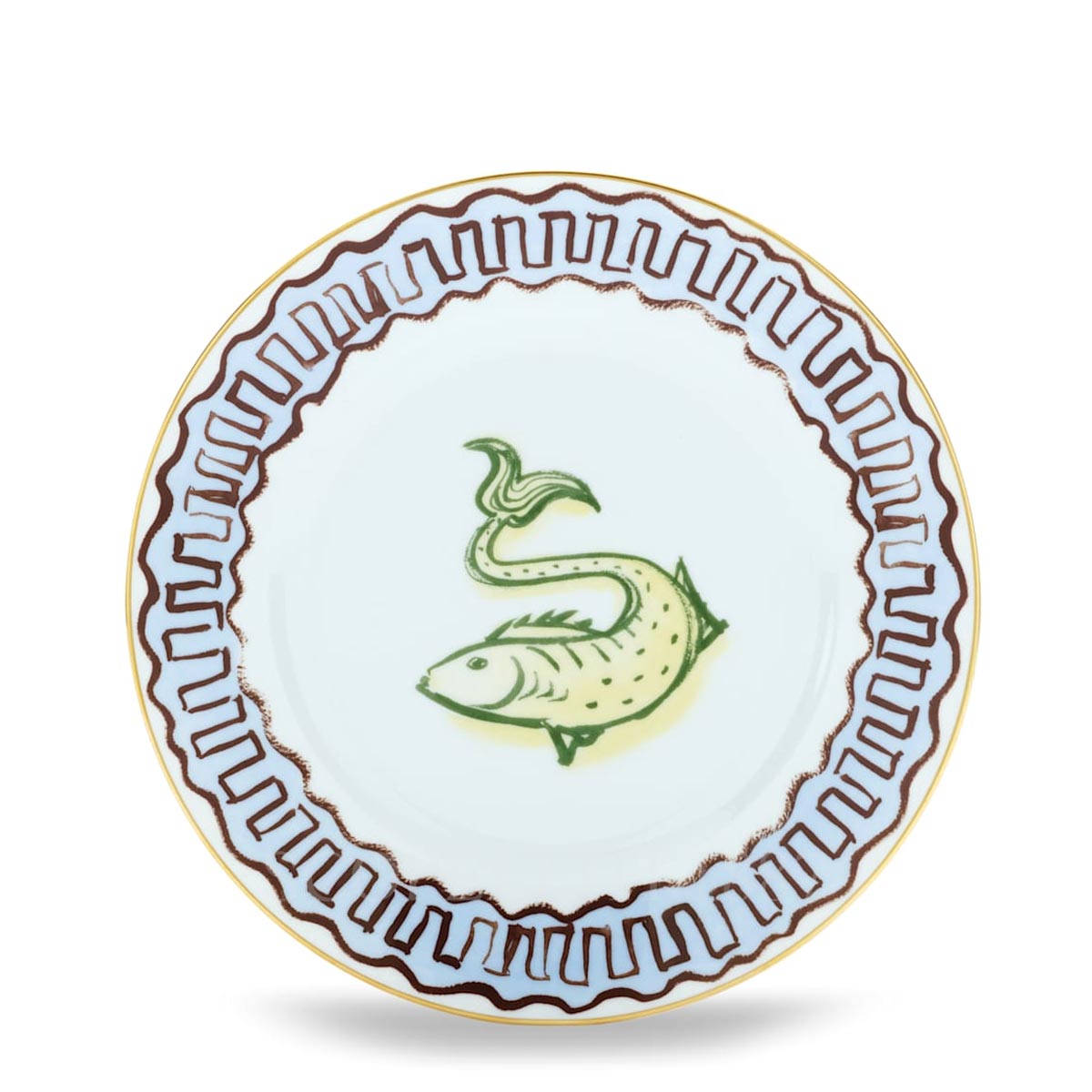 GINORI 1735 Ginori Il Viaggio di Nettuno Dessert Plate Fish Sky Blue 1