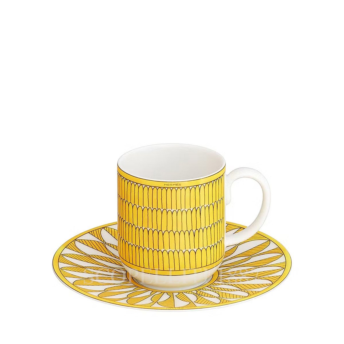 Hermes Hermès Soleil d’Hermès Coffee Cup and Saucer Set for 2 1