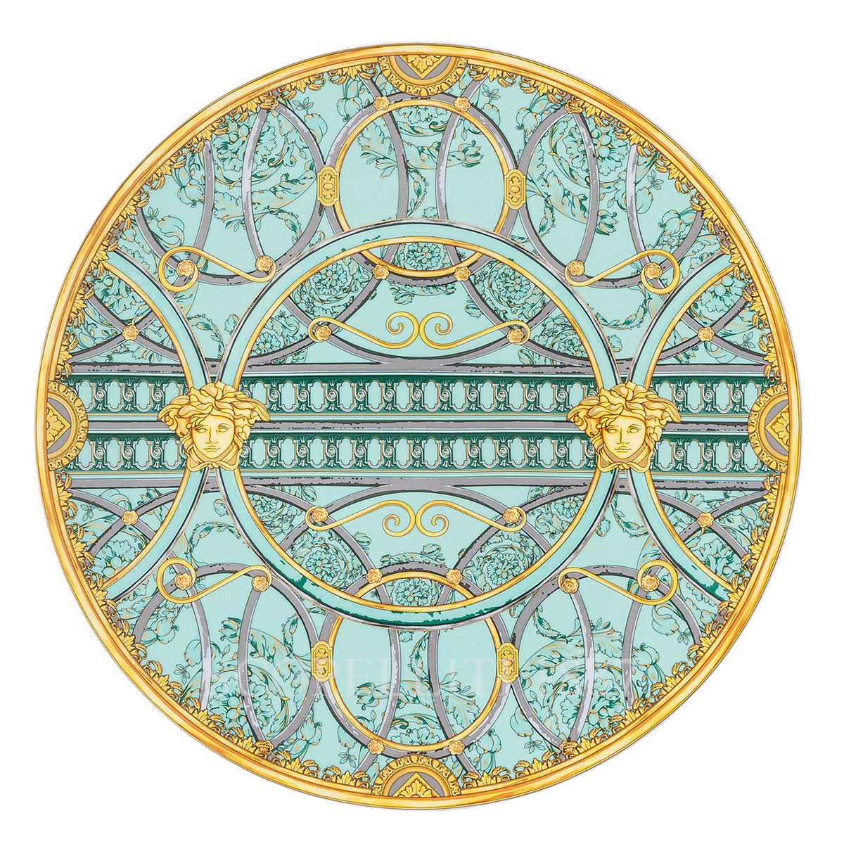 VERSACE Versace Service Plate 33 cm Scala del Palazzo Green 1