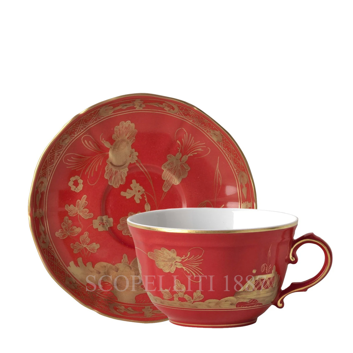 GINORI 1735 Ginori 1735 Tea Cup and Saucer Oriente Italiano Rubrum 1