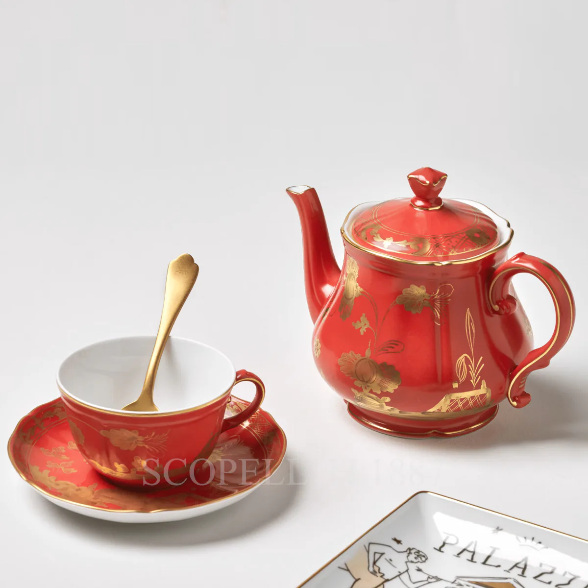 GINORI 1735 Ginori 1735 Tea Cup and Saucer Oriente Italiano Rubrum 2