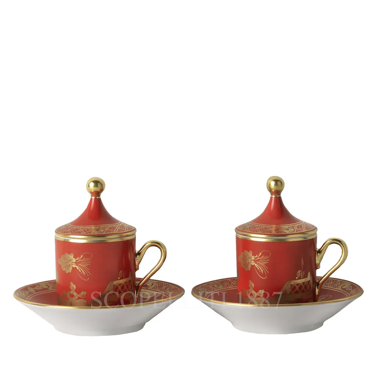 GINORI 1735 Ginori 1735 Coffee Set for 2 people Oriente Italiano Rubrum 1