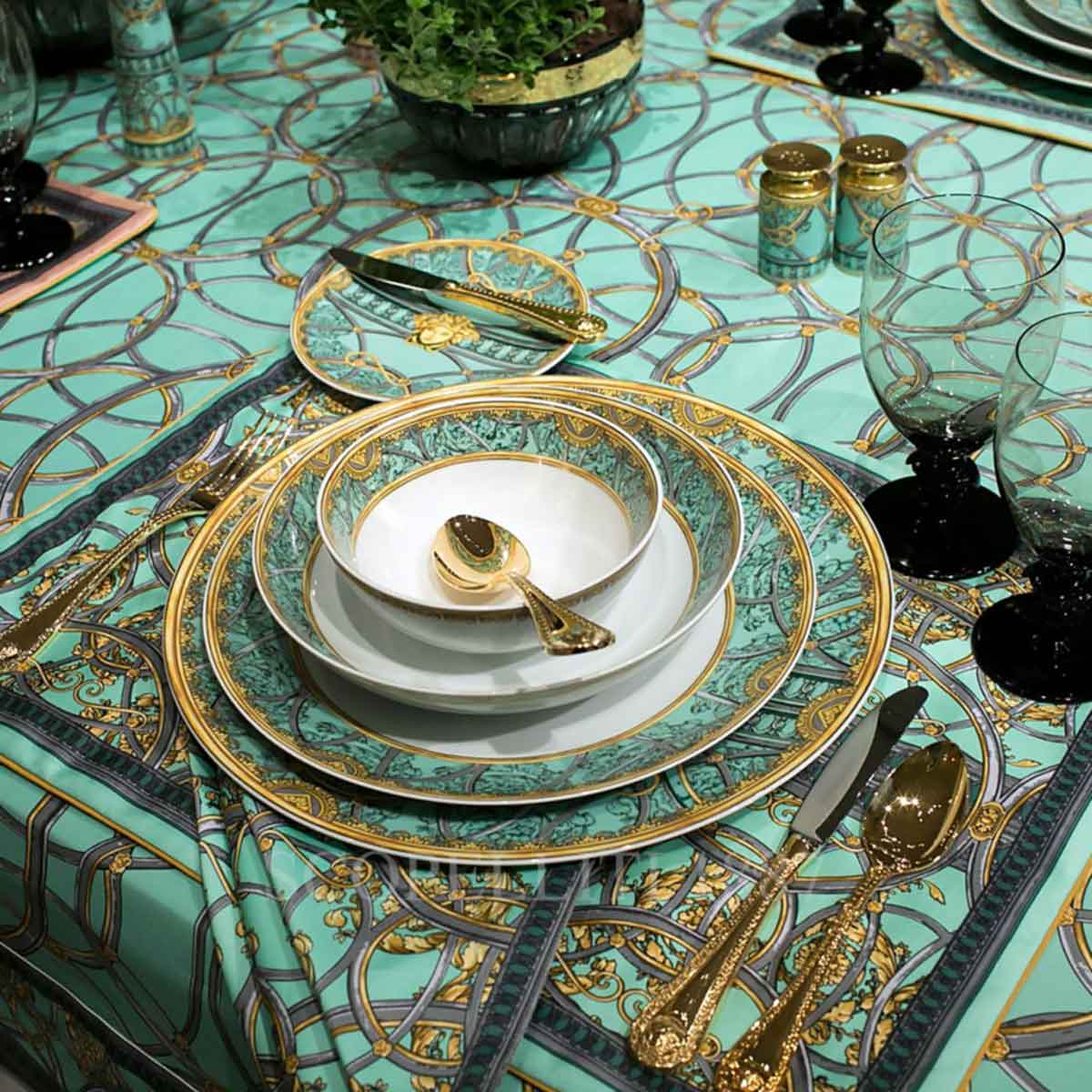 VERSACE Versace Plate 17 cm Scala del Palazzo Green 2