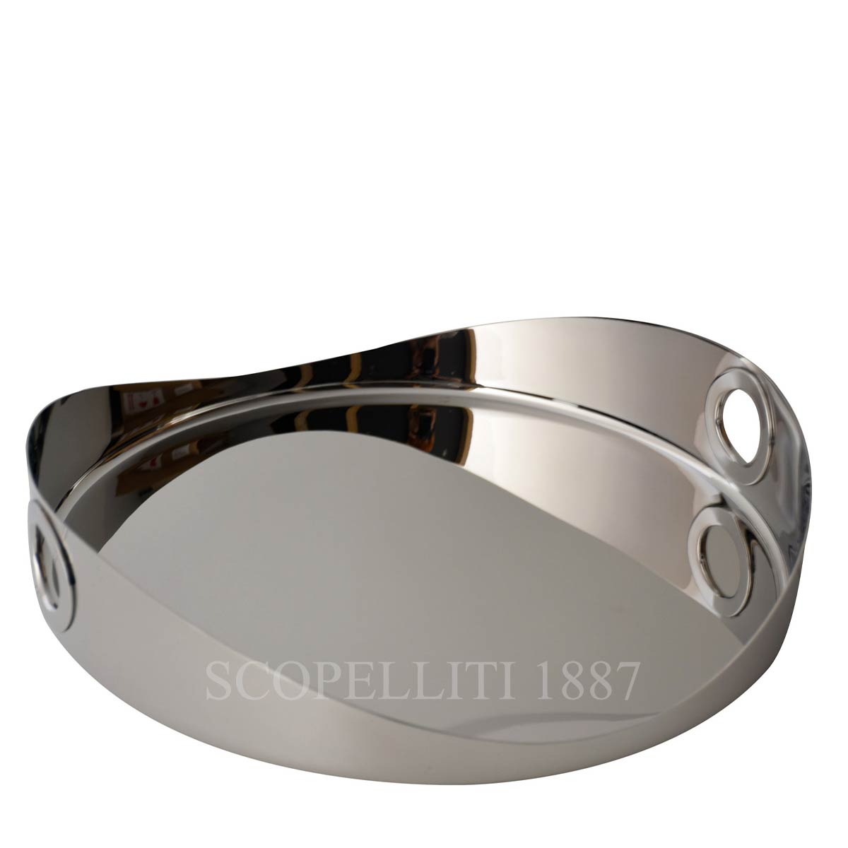 Christofle Christofle Large Round Tray Oh De Christofle Stainless Steel 1