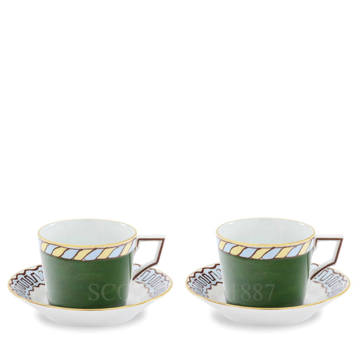 GINORI 1735 Ginori Il Viaggio di Nettuno Tea Cups Amalfi Lemon - Set of 2 1