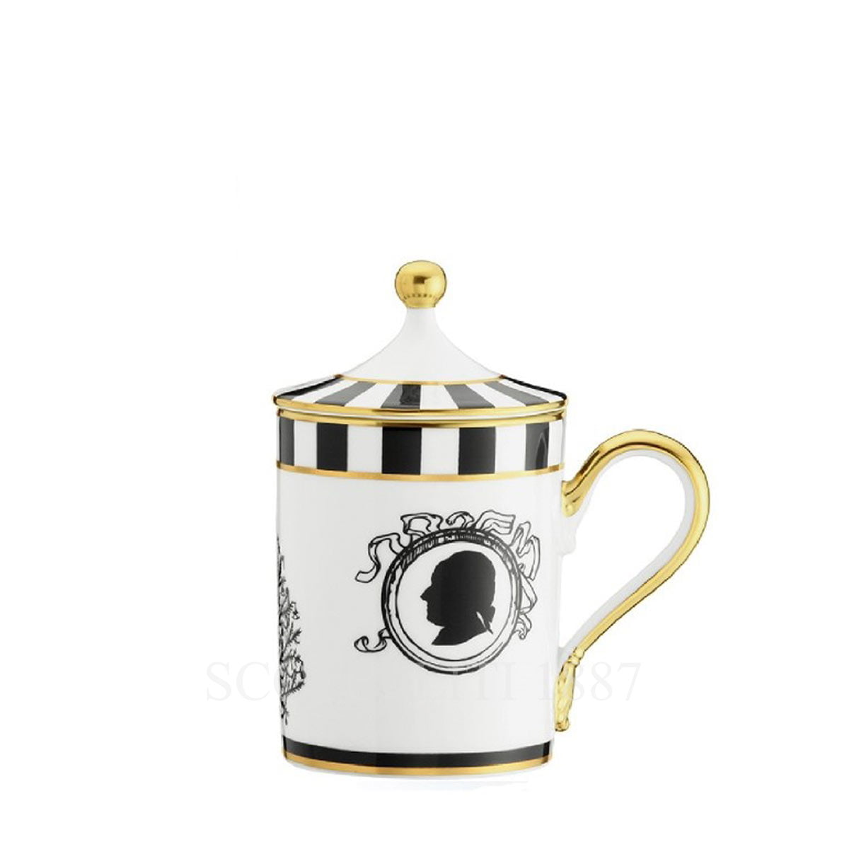 GINORI 1735 Ginori Cirque Des Merveilles Mug With Lid Black 1