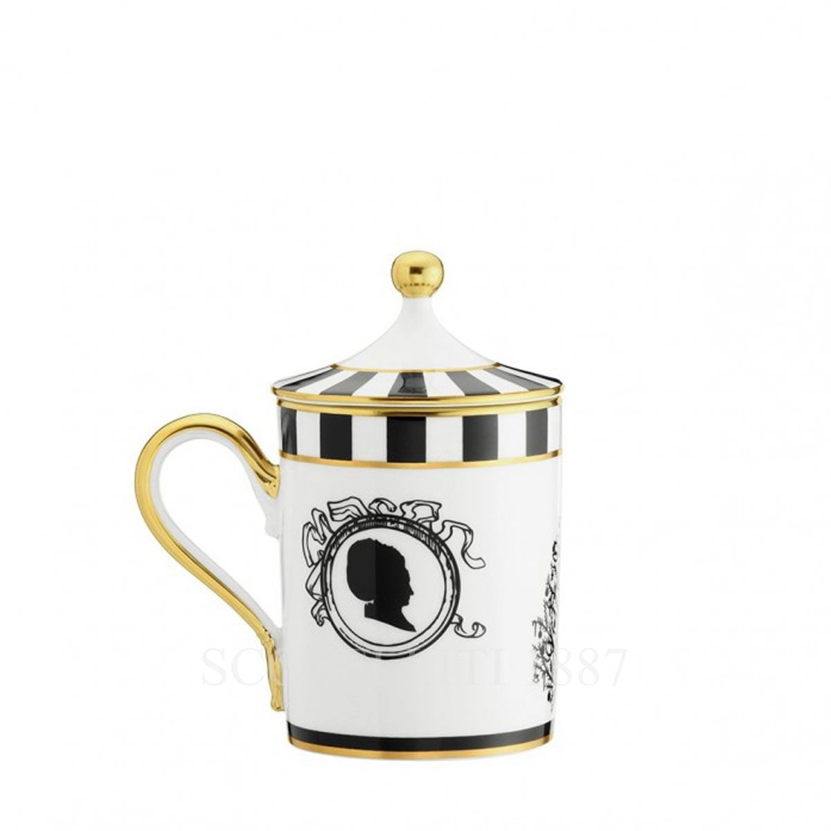GINORI 1735 Ginori Cirque Des Merveilles Mug With Lid Black 2