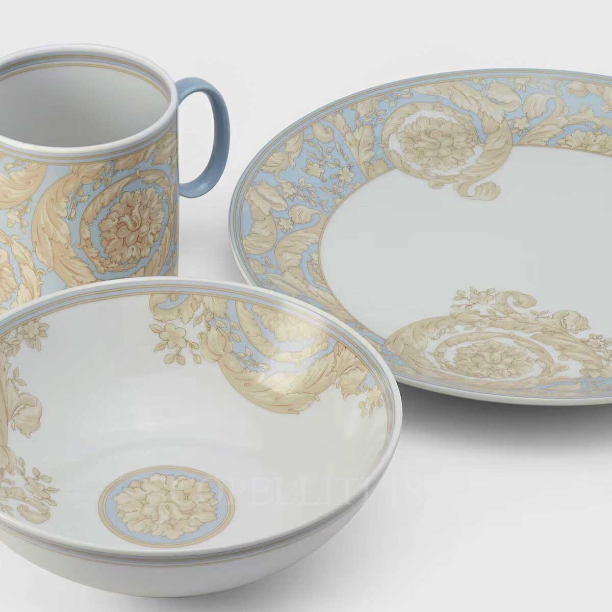 VERSACE Versace Kids Barocco Blue Dinner Set 3 Pcs 2