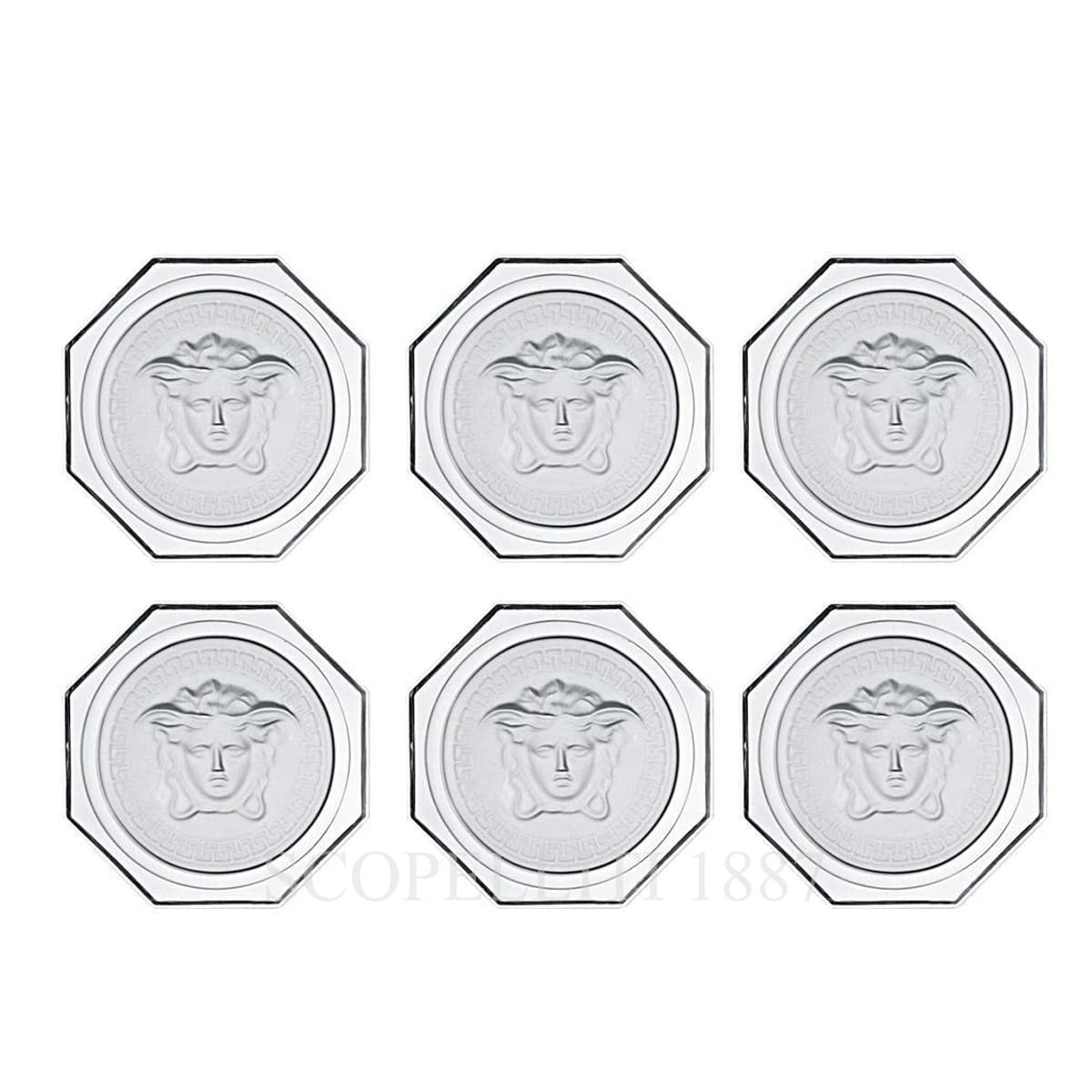 VERSACE Versace Medusa Lumiere Crystal Coasters Set of 6 1