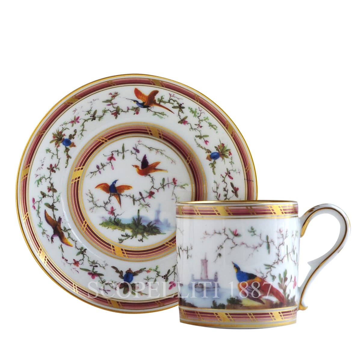 Bernardaud Litron Cup Paysage Aux Oiseaux A.M.Royale 1