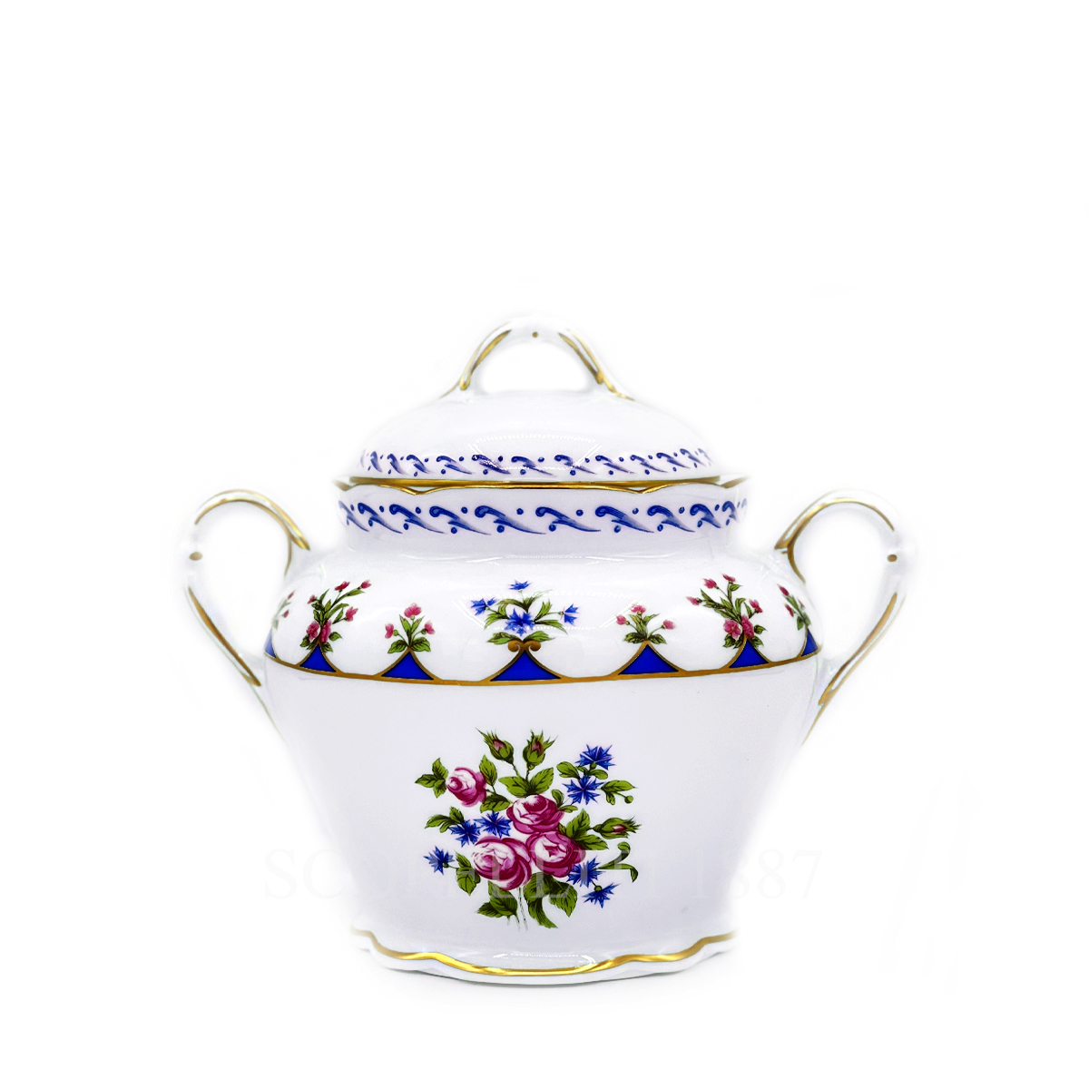 Bernardaud Bernardaud Sugar Bowl Chateaubriand Blue 1