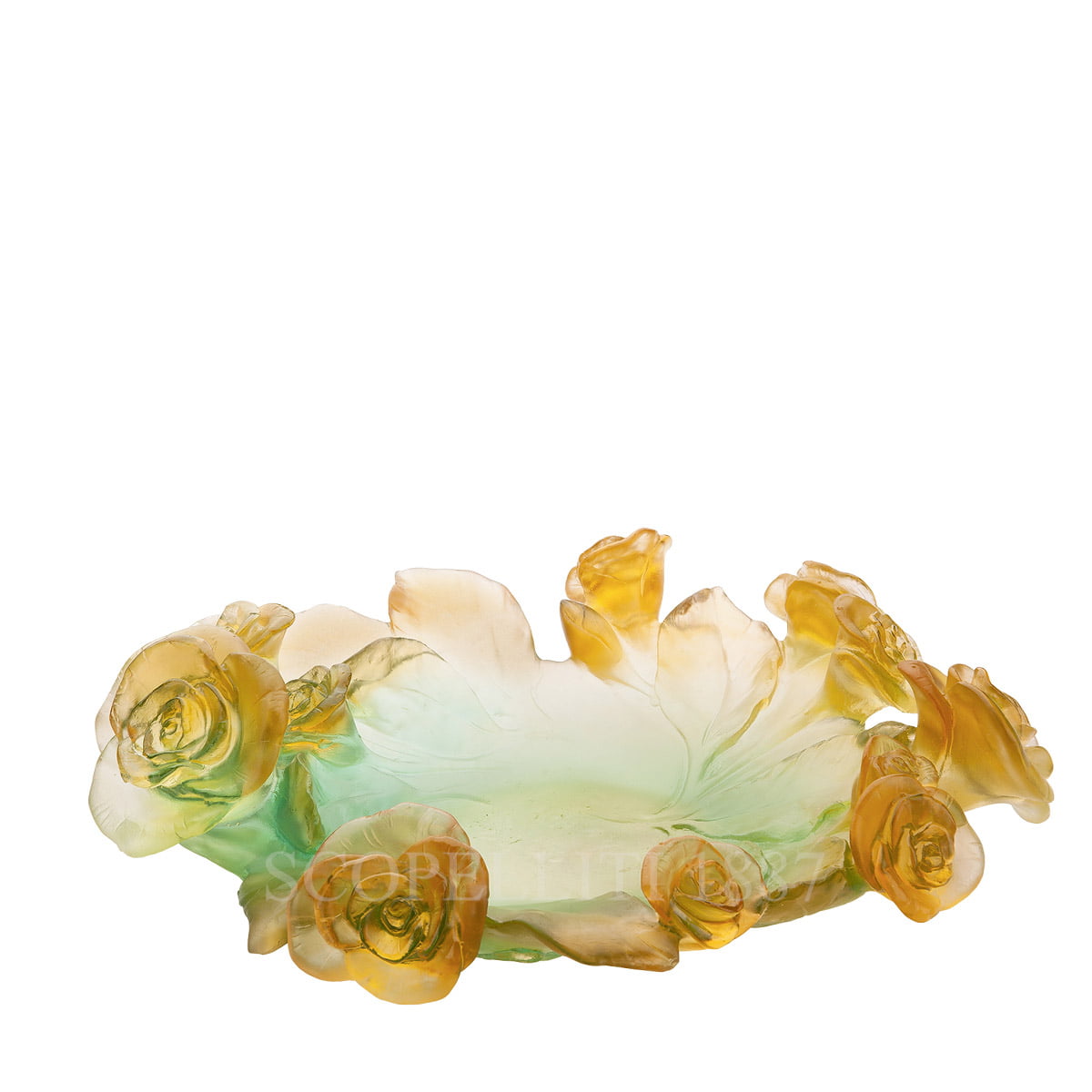 DAUM Daum Rose Passion Bowl Numbered Edition Green Orange 1