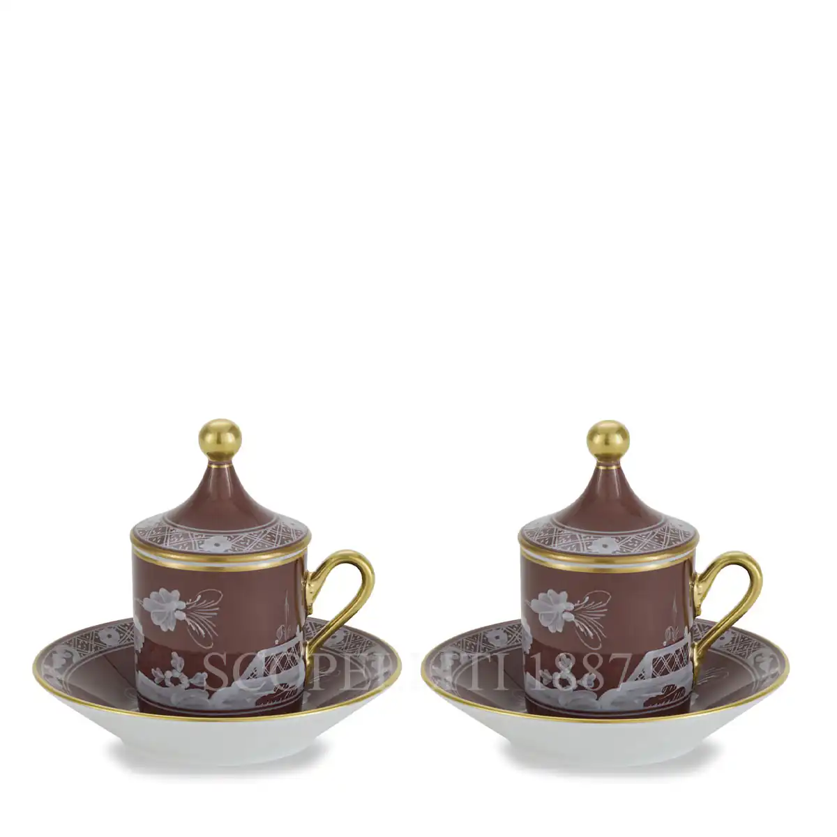 GINORI 1735 Ginori 1735 Oriente Italiano Castagna Coffee Set for 2 1