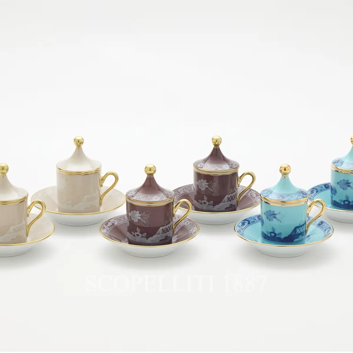 GINORI 1735 Ginori 1735 Oriente Italiano Castagna Coffee Set for 2 3