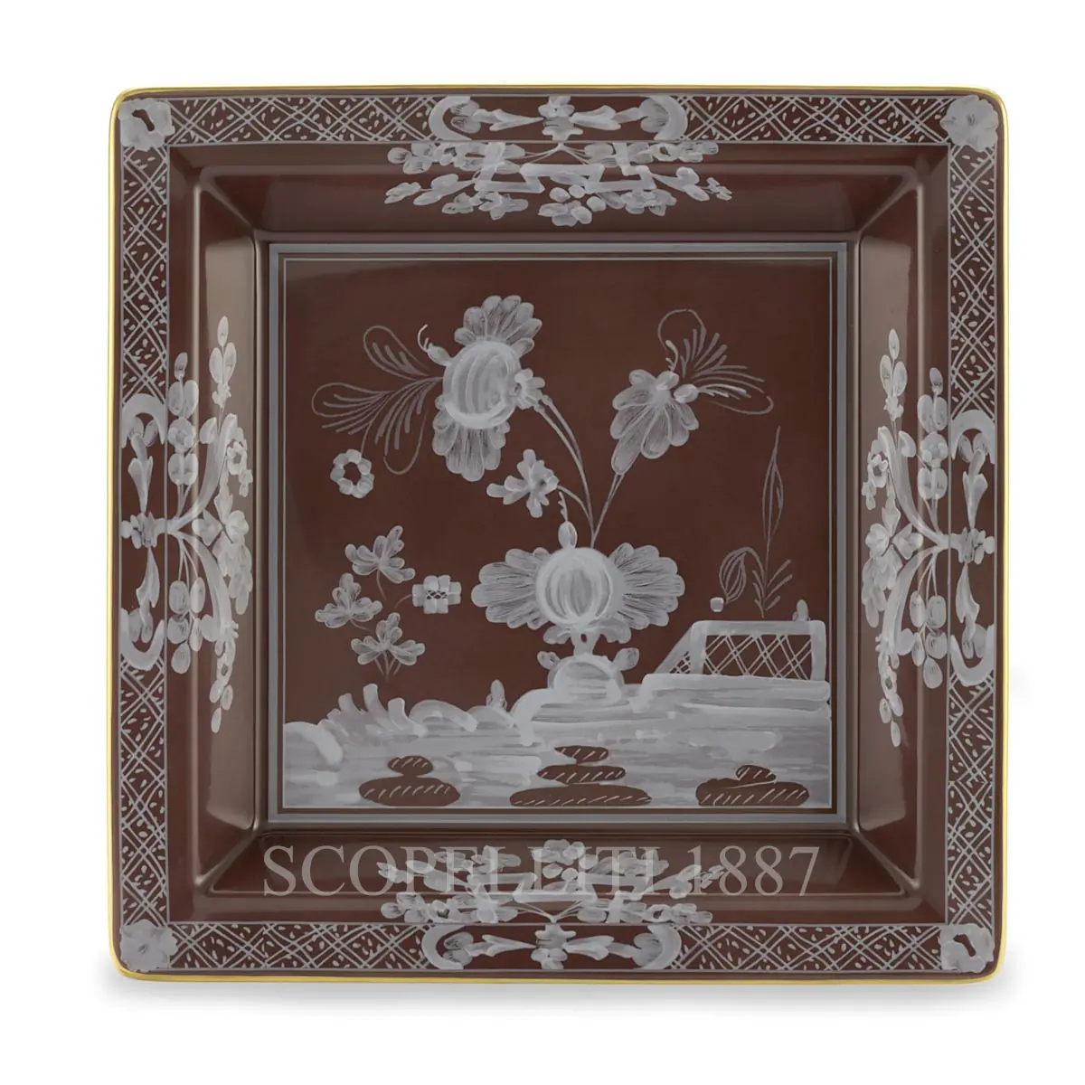 GINORI 1735 Ginori 1735 Oriente Italiano Castagna Square Change Tray Large 1