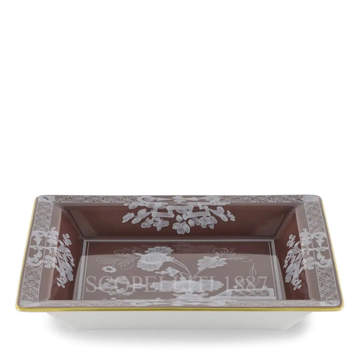 GINORI 1735 Ginori 1735 Oriente Italiano Castagna Square Change Tray Large 2