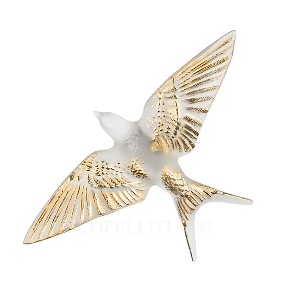 LALIQUE Lalique Swallow Wall Sculpture Wings Down 1