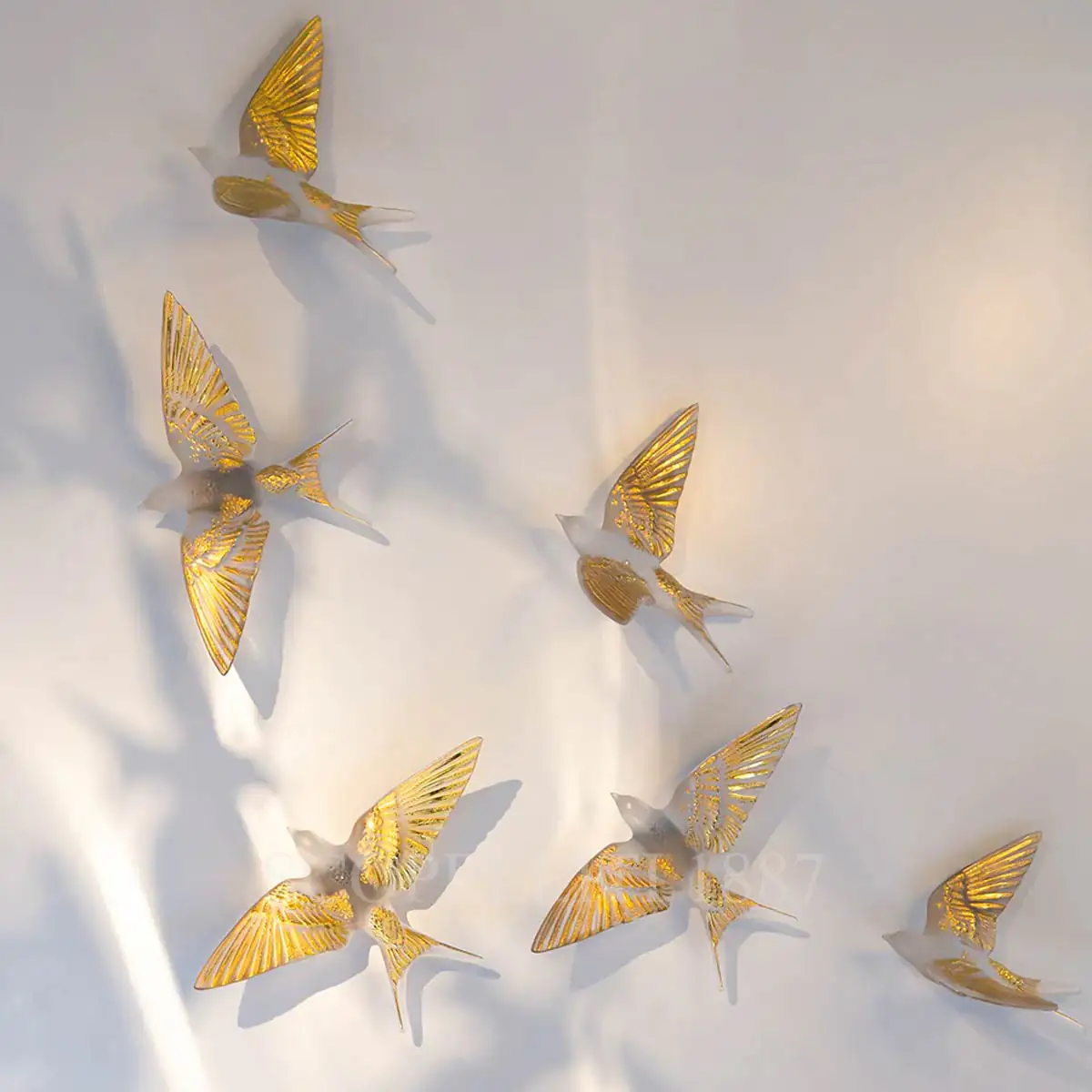 LALIQUE Lalique Swallow Wall Sculpture Wings Down 2