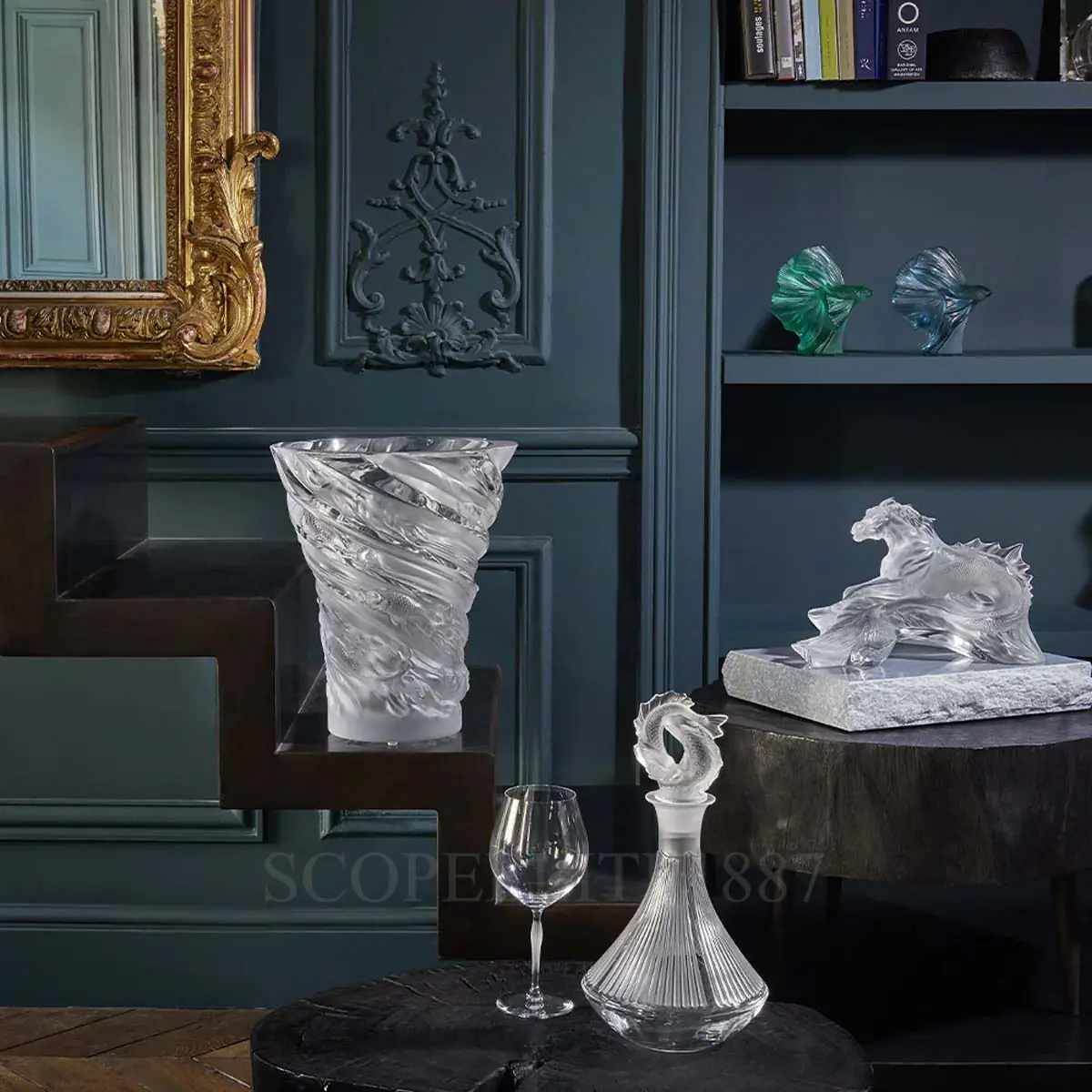 LALIQUE Lalique 2 Poissons Decanter 3