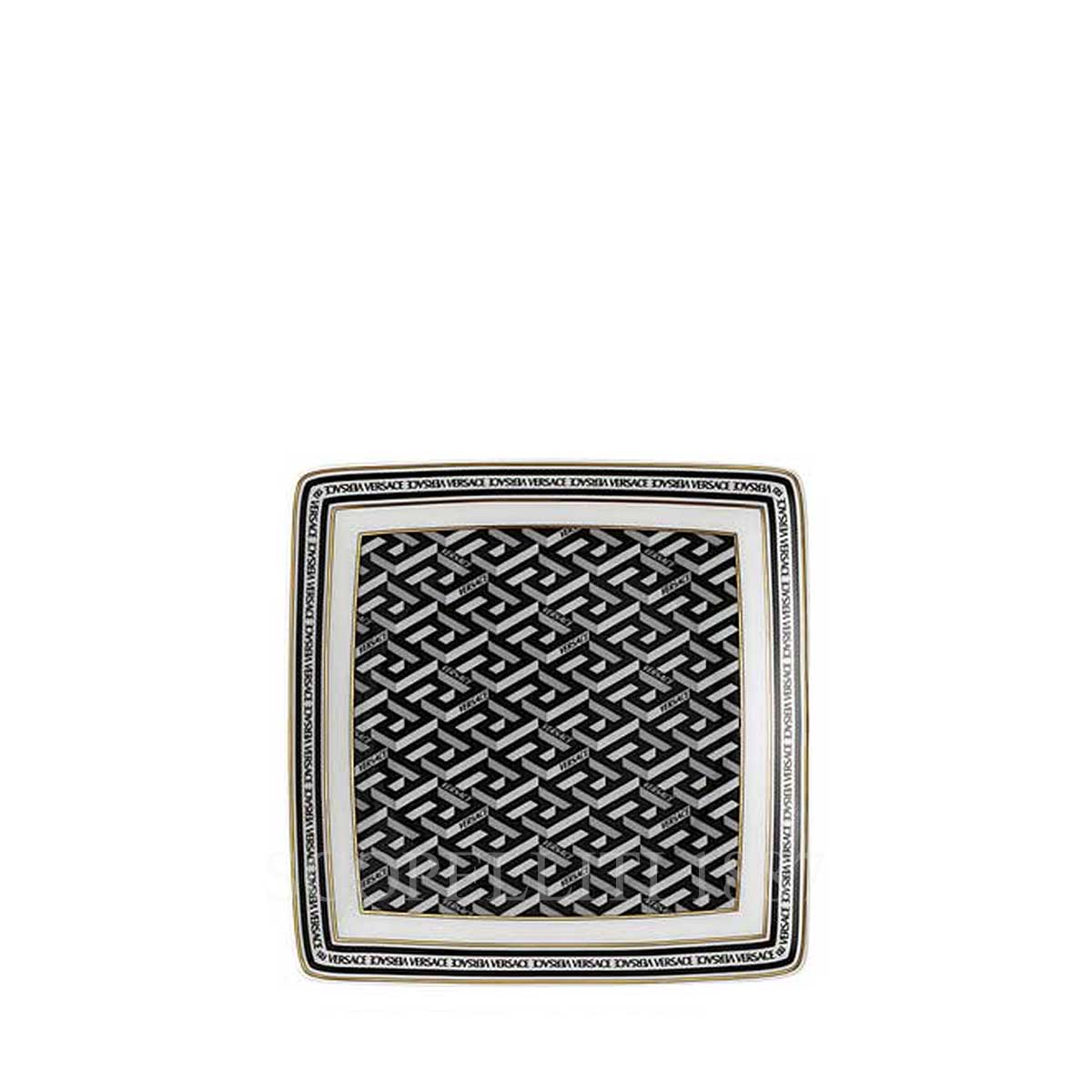 VERSACE Versace Square Dish 12 cm La Greca Signature Black 1