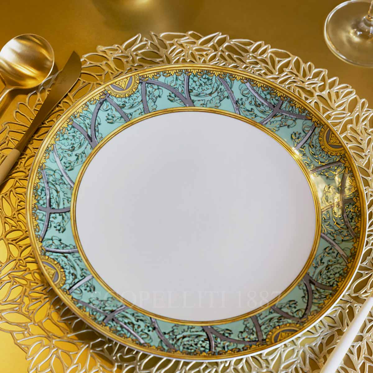VERSACE Versace Plate 28 cm Scala del Palazzo Green 2