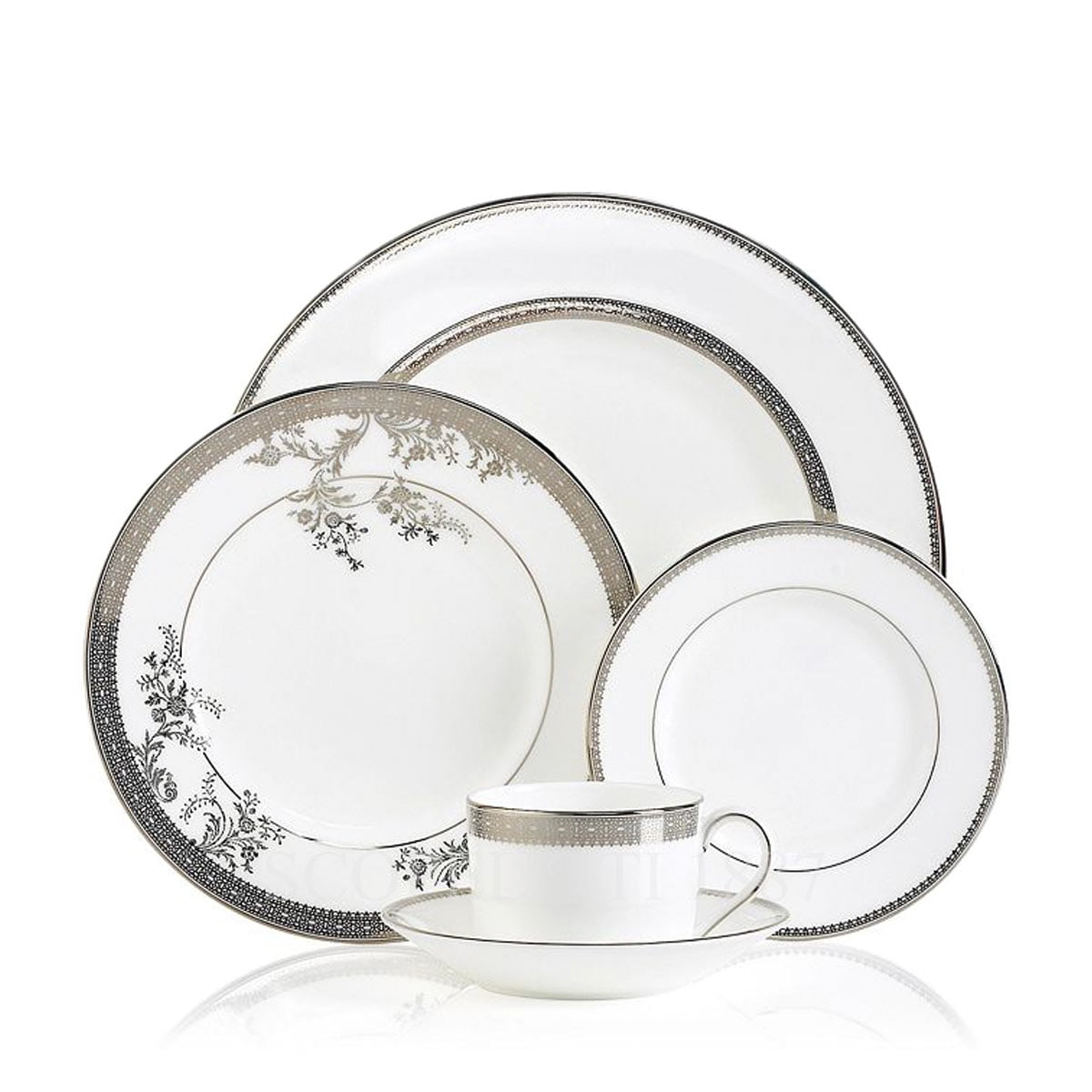 Wedgwood Wedgwood Vera Wang Lace Platinum Soup Plate 3