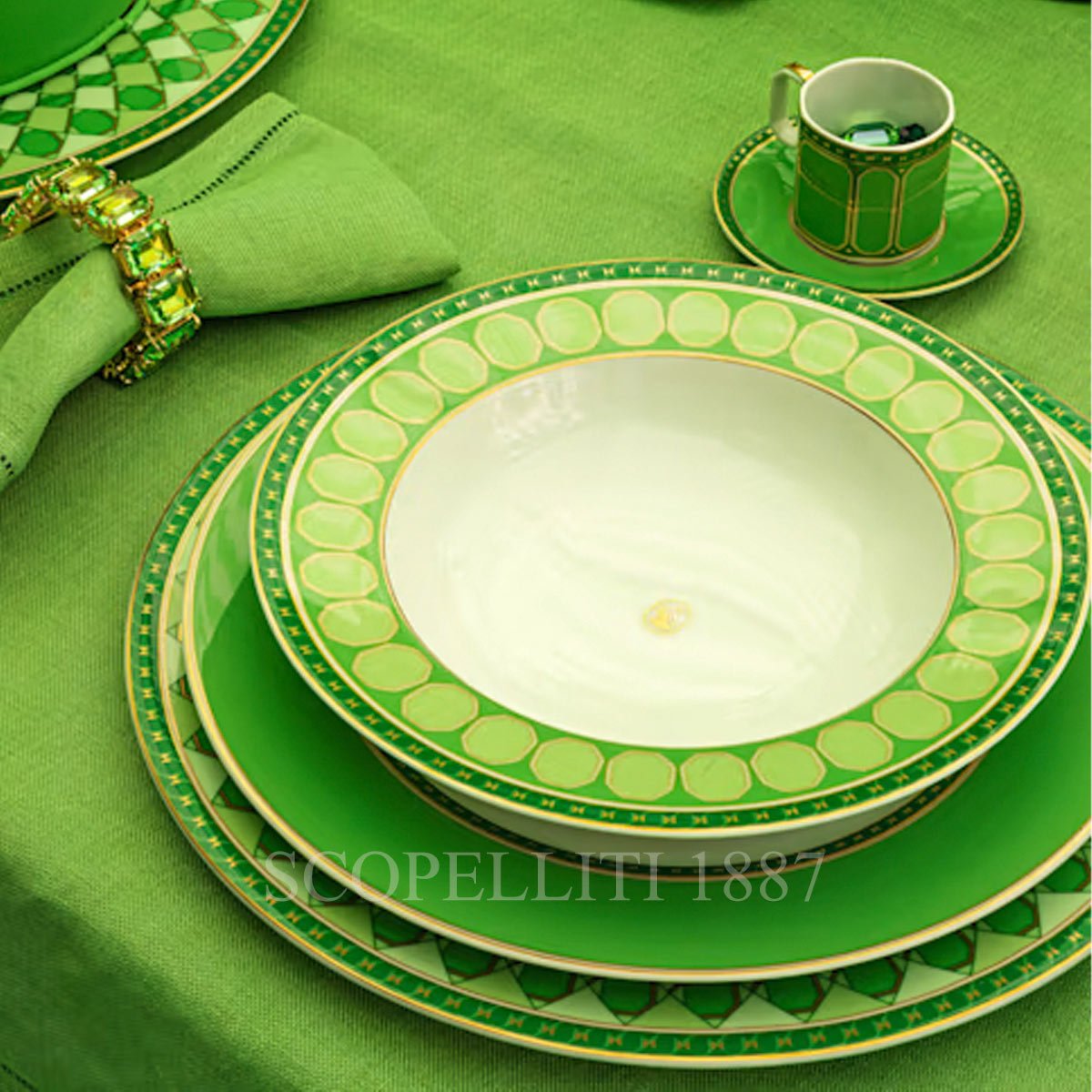 Rosenthal Swarovski Swarovski Soup Plate Signum Green 2