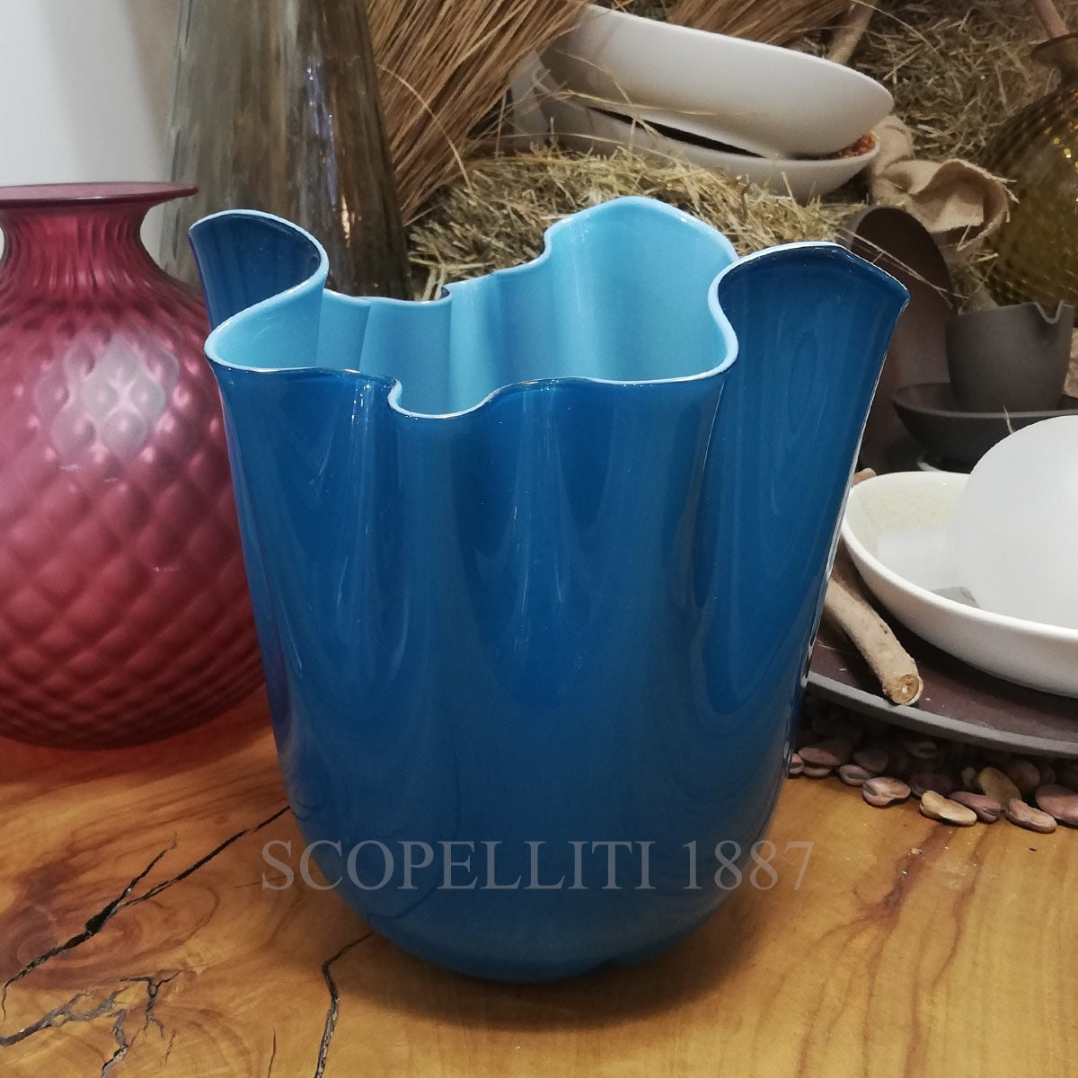 Venini Venini Fazzoletto Vase Medium Horizon Aquamarine 3