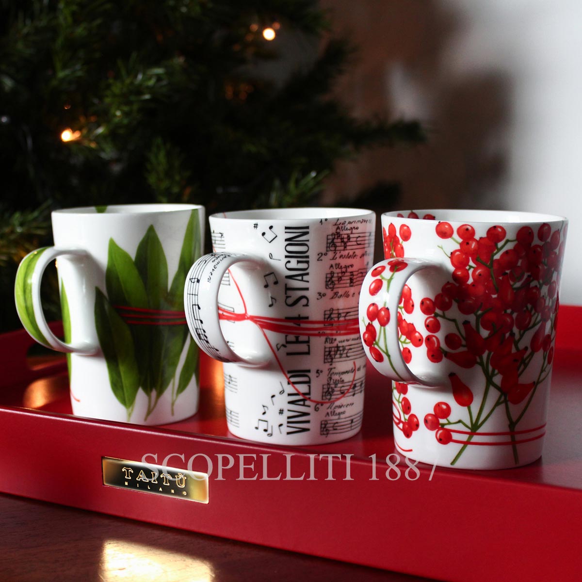 Taitù Milano Taitù Fil Rouge Foglie Mug - Set of 2 2