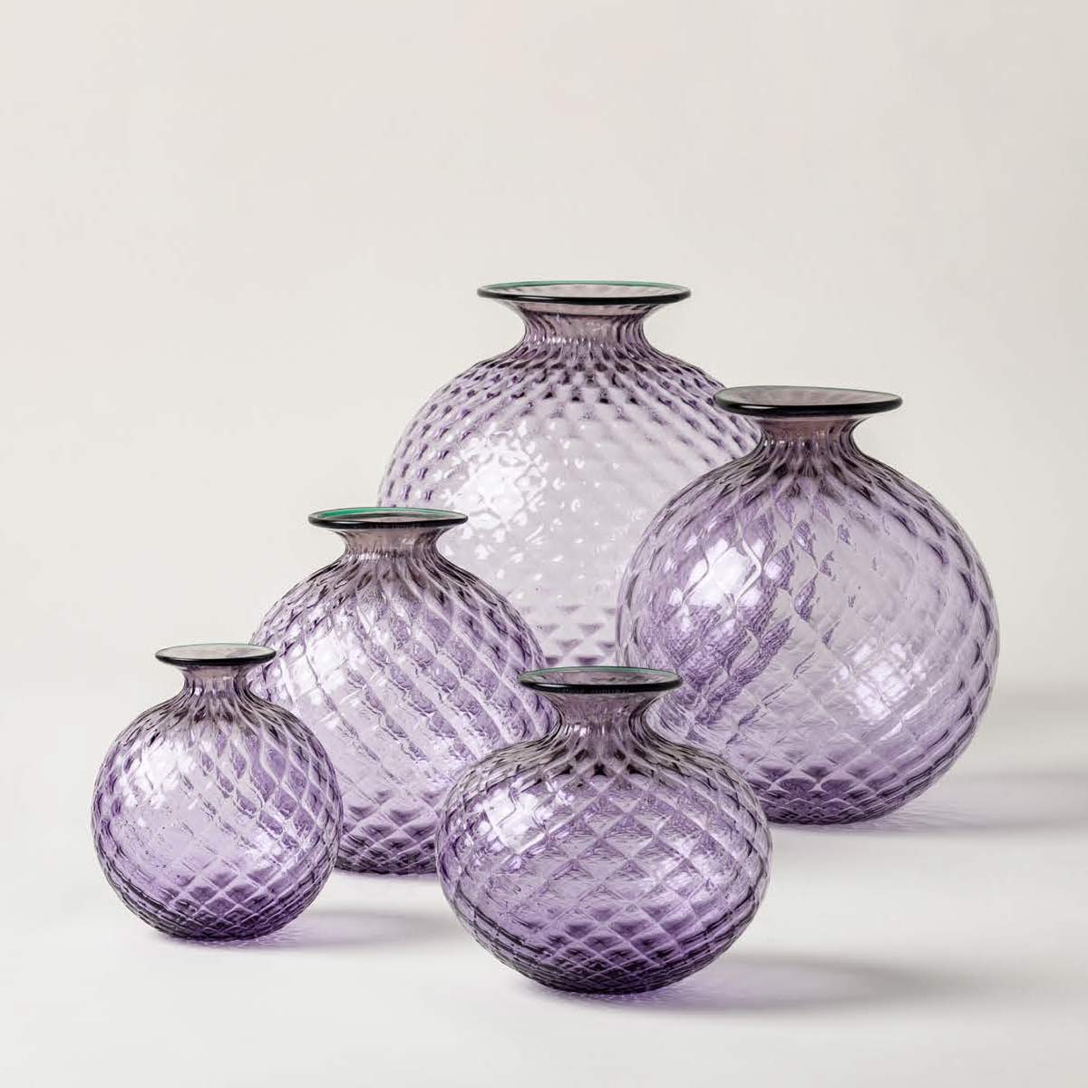 Venini Venini Vase Monofiore Balloton Lilac Mint Green Large 2