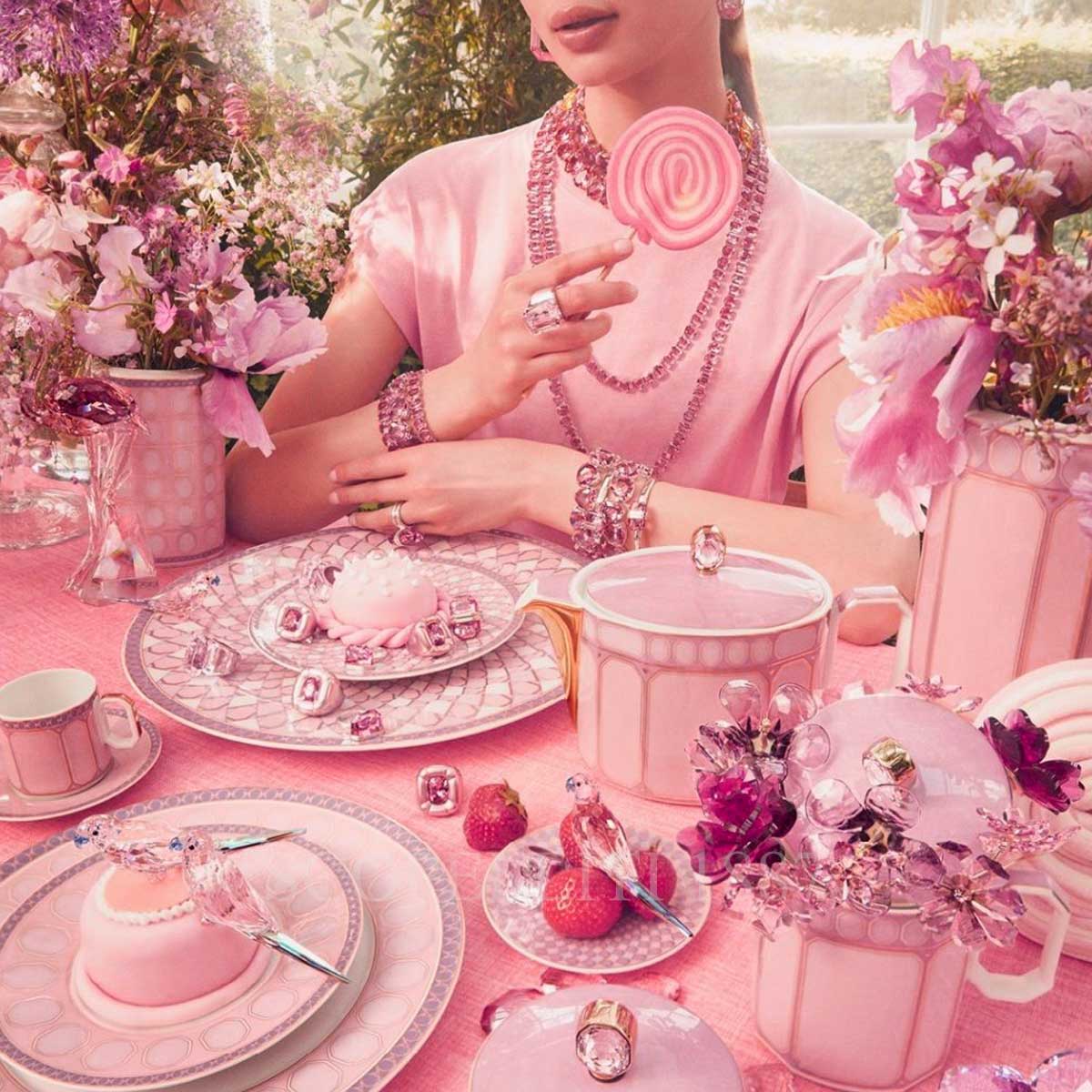 Rosenthal Swarovski Swarovski Breakfast Plate Signum Pink 3