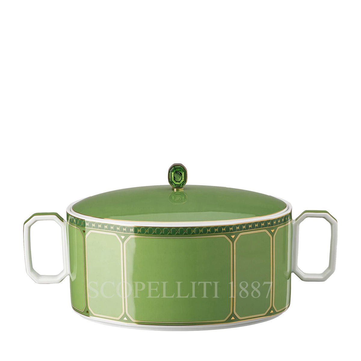 Rosenthal Swarovski Swarovski Covered Vegetable Bowl Signum Green 1