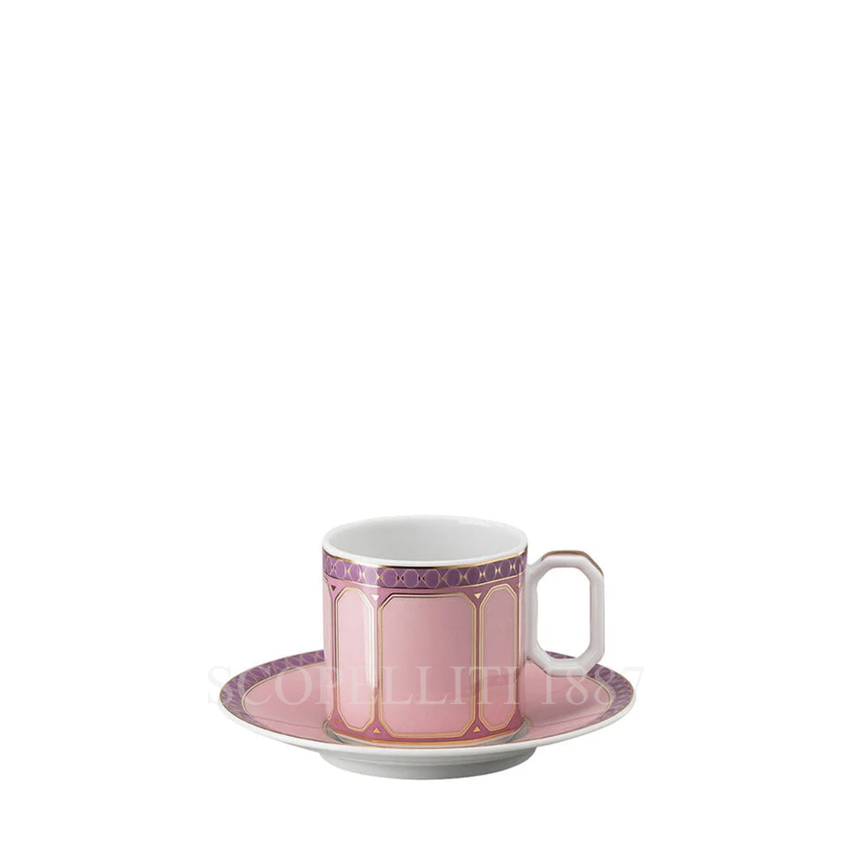 Rosenthal Swarovski Swarovski Espresso Cup With Saucer Signum Pink 1