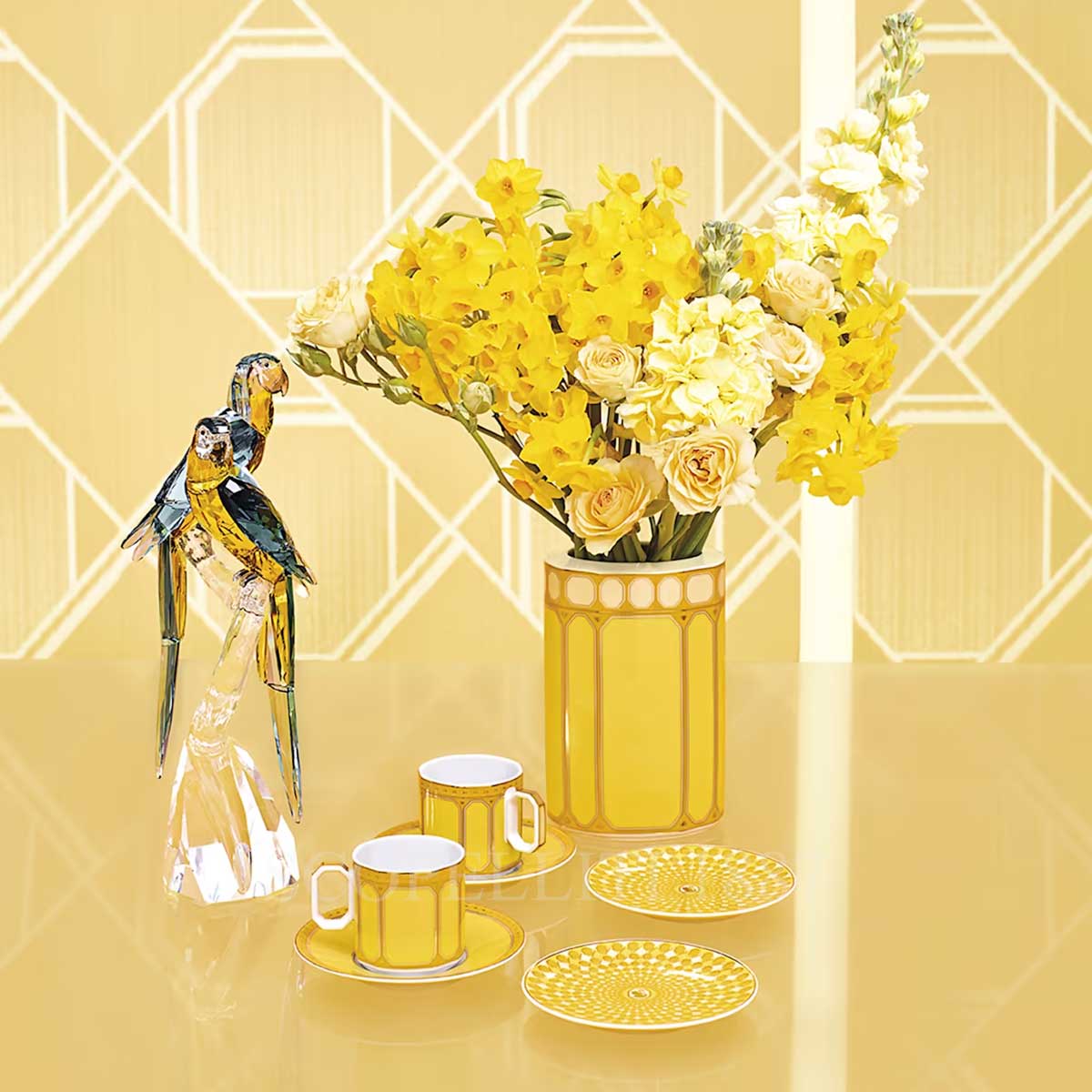 Rosenthal Swarovski Swarovski Espresso Cup With Saucer Signum Yellow 2