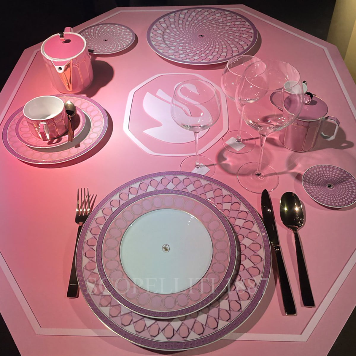 Rosenthal Swarovski Swarovski Bread Plate Signum Pink 2