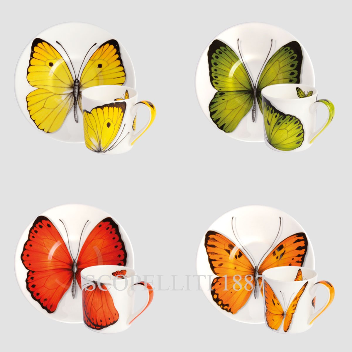 Taitù Milano Taitù Freedom Espresso Cups with Saucers Set of 4 1