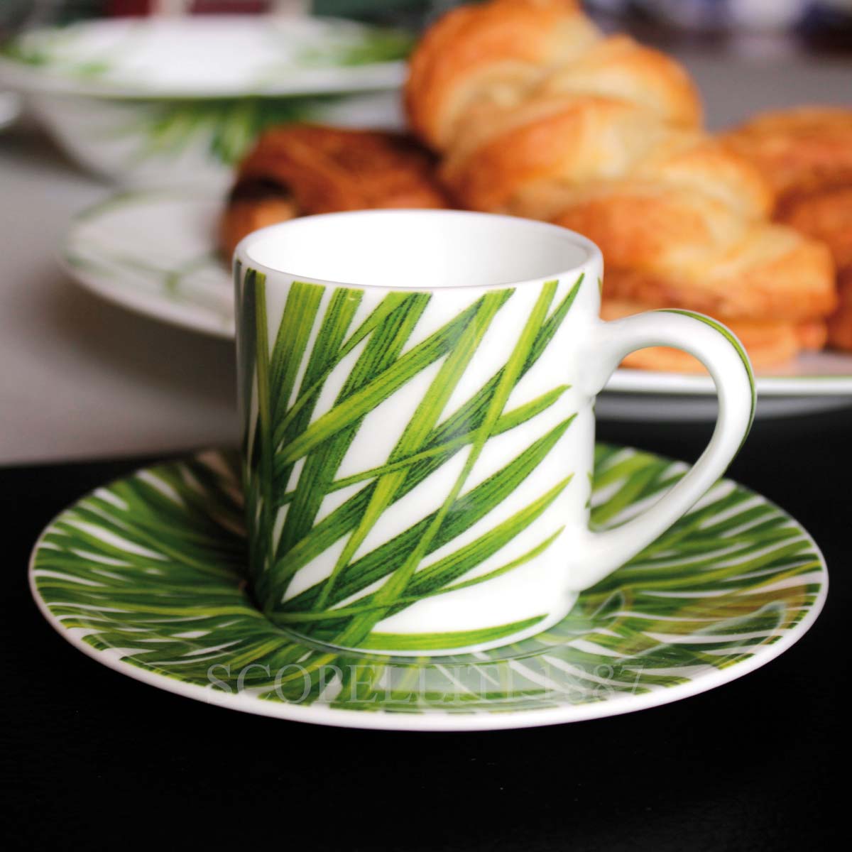 Taitù Milano Taitù Life In Green Espresso Cup with Saucer - Set of 4 2