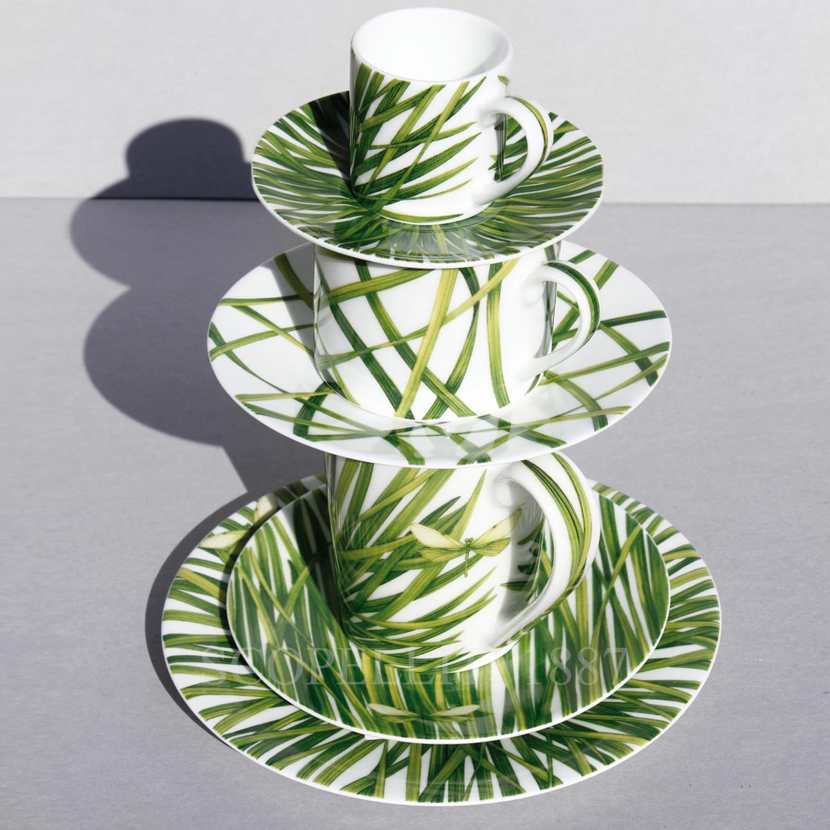 Taitù Milano Taitù Life In Green Espresso Cup with Saucer - Set of 4 3