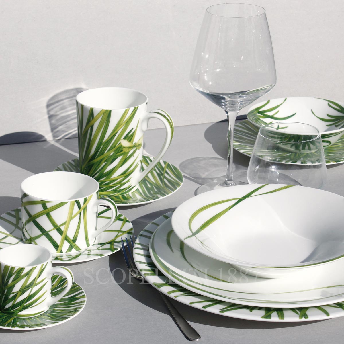 Taitù Milano Taitù Life In Green Espresso Cup with Saucer - Set of 4 4