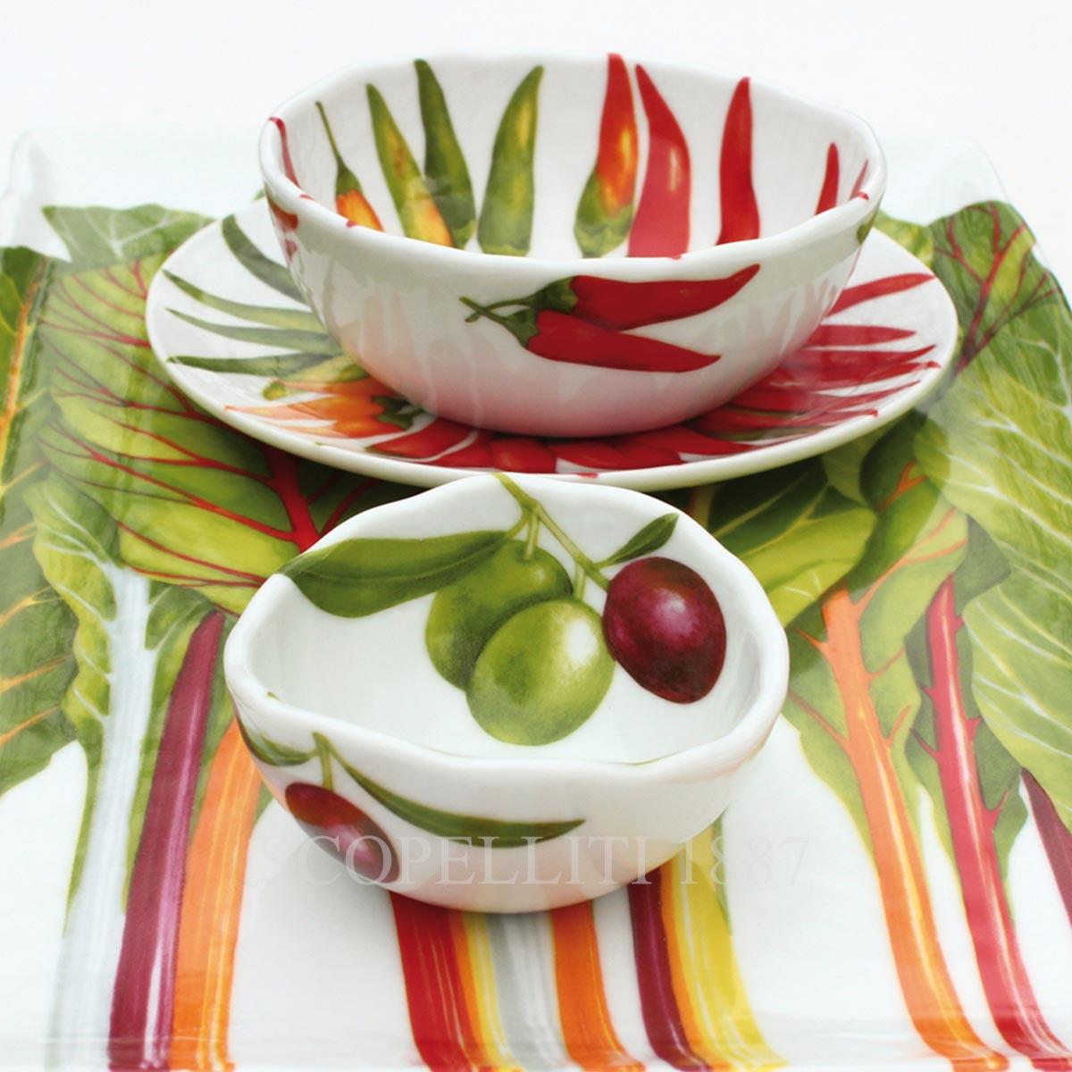 Taitù Milano Taitù Vegetables Rectangular Platter Herbs 33x22 cm 4