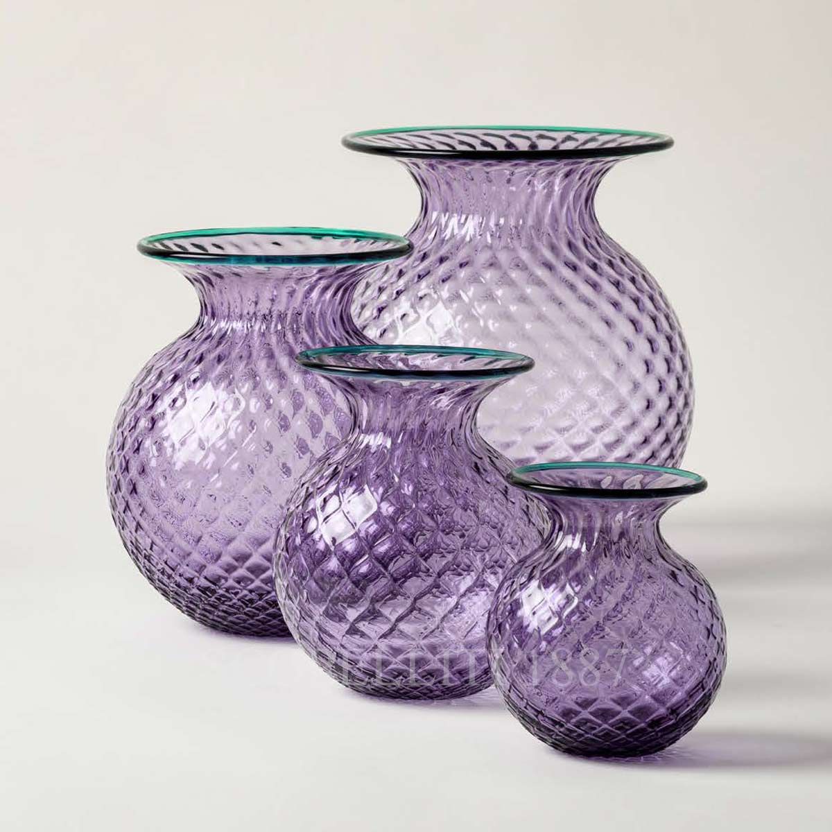 Venini Venini Monofiore Balloton Fiori Vase Lilac Mint Green Large 2