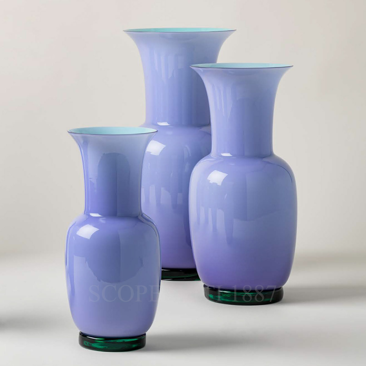 Venini Venini Opalino Vase Medium Lilac Mint Green 2