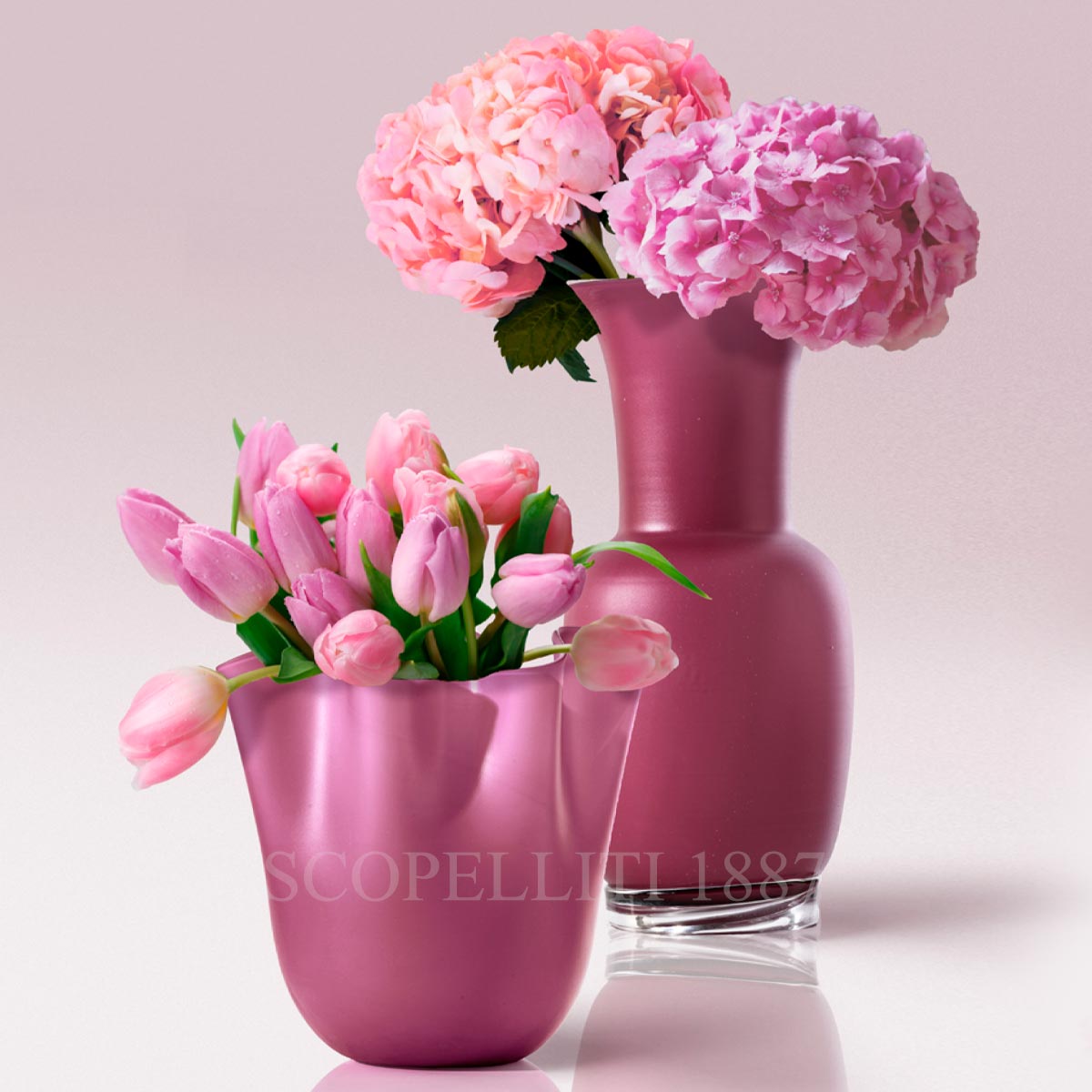 Venini Venini Opalino Vase Magenta Sandblasted Medium 2