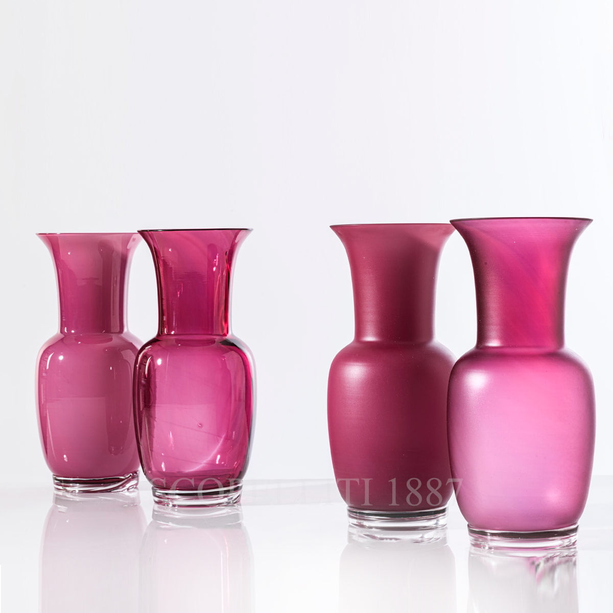 Venini Venini Opalino Vase Magenta Sandblasted Medium 3
